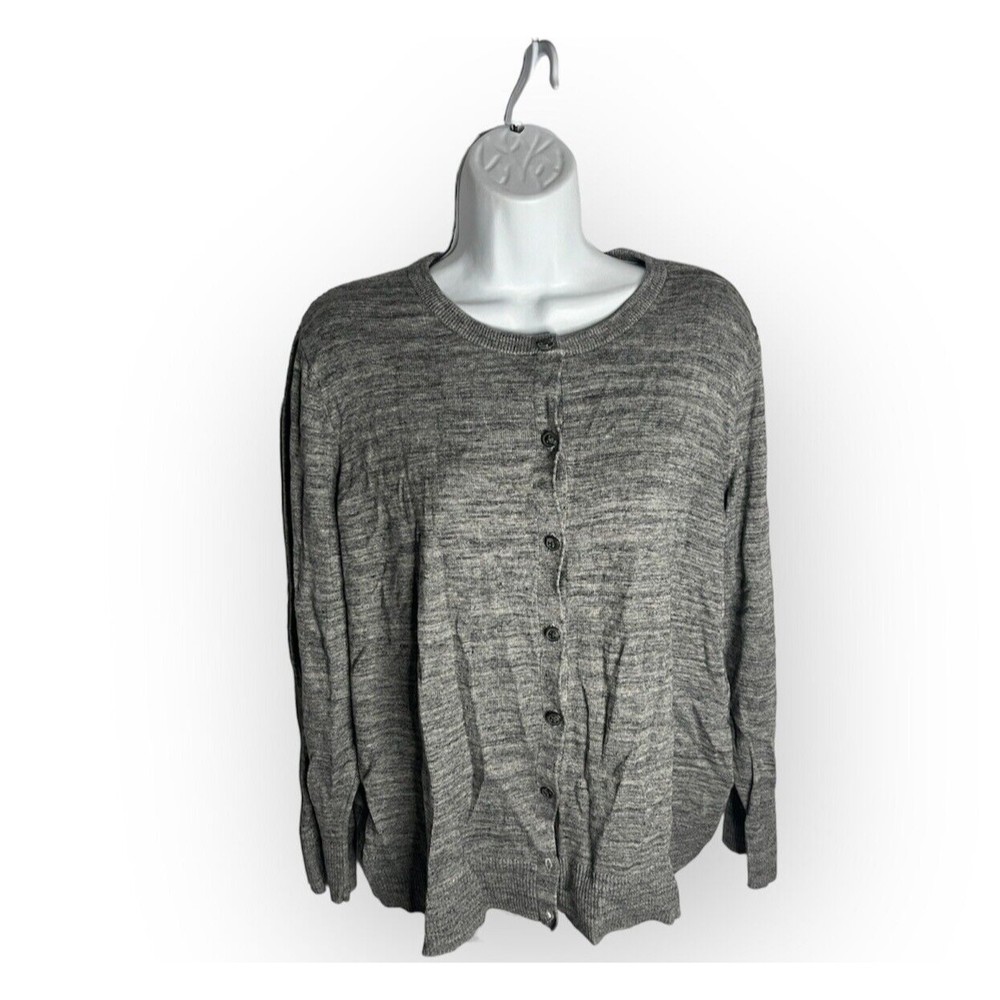 Croft & Barrow Gray Button Down Knitted Cardigan 1X